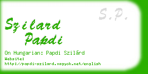 szilard papdi business card